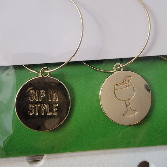 TANQUERAY Golden Cocktail Charms Stemmed Drink Glassware Whine Glass Accessory - Picture 6 of 9